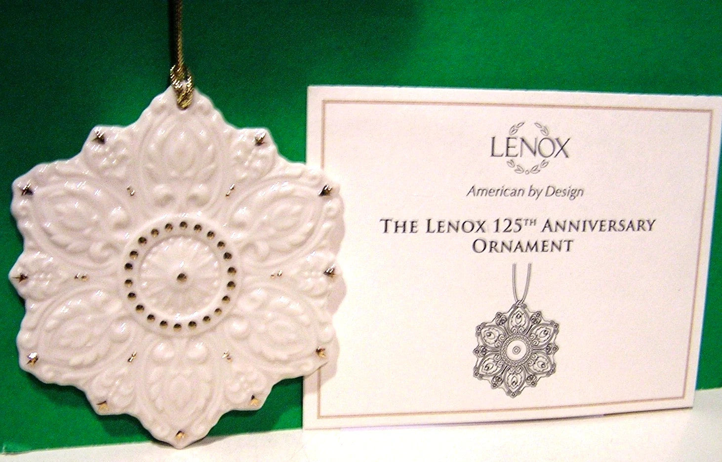Lenox 125th Anniversary Snowflake Ornament 2014 Ivory High Relief Christmas NEW7
