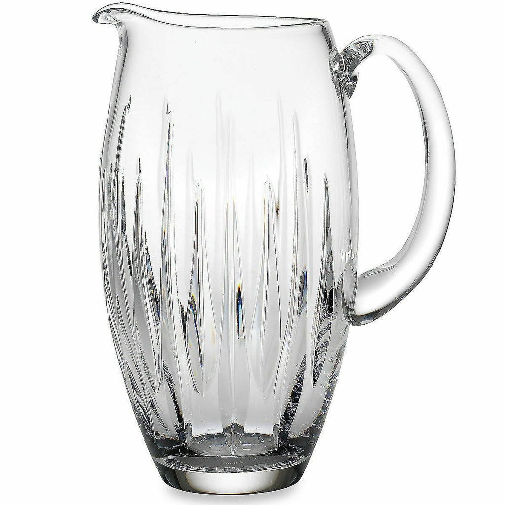 Reed & Barton Crystal Soho Pitcher 9.5" Clear Tapered Vertical Cut 1.5Qt. NEW4
