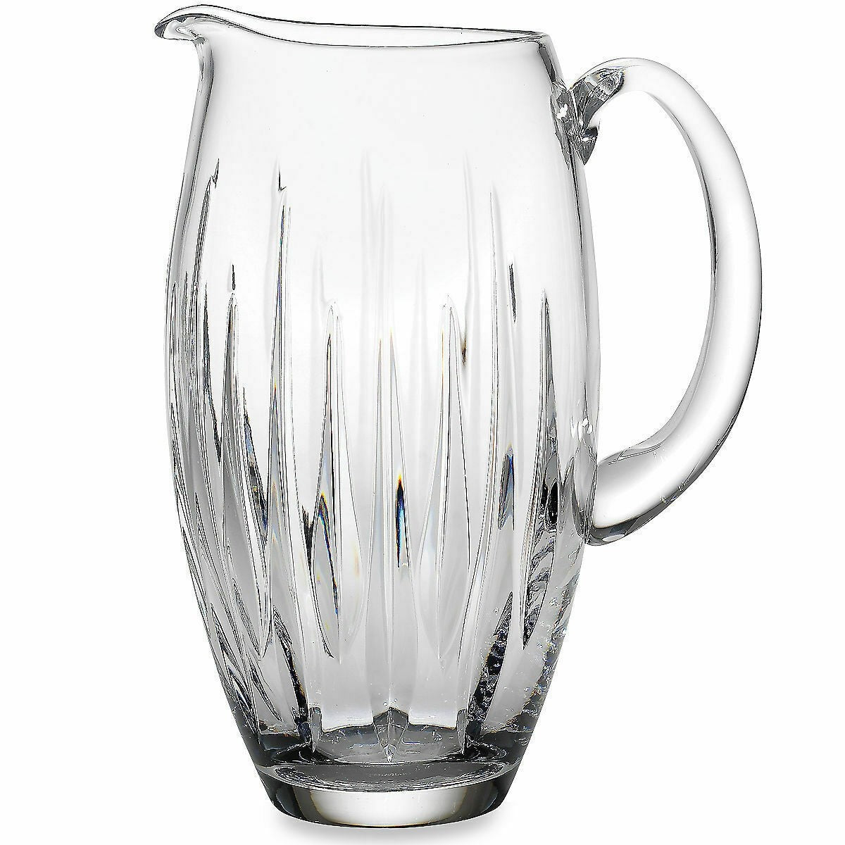 Reed & Barton Crystal Soho Pitcher 9.5" Clear Tapered Vertical Cut 1.5Qt. NEW4