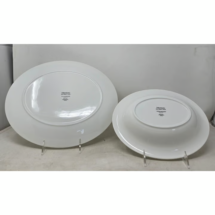 Wedgwood Vera Wang Perfect White Serving Set Platter & Vegetable Bowl NEW IN BOX3