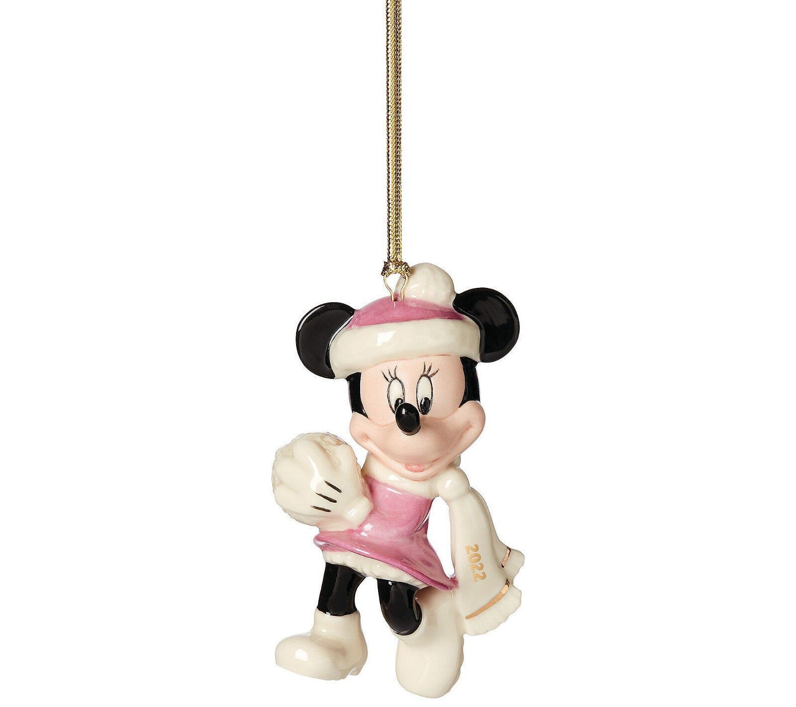 Lenox Disney 2022 Mickey & Minnie Figurine Ornament Set Snow Games Snowball NEW1