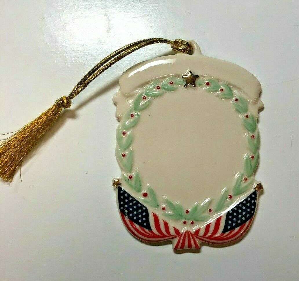 Lenox  Thank You For Your Service Ornament Blank USA Flag Tribute Christmas NEW0