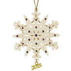 Lenox 2015 Gemmed Snowflake Ornament Annual Amethyst Crystals Christmas Gift NEW1