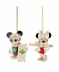 Lenox Disney 2020 Mickey & Minnie Mouse Figurines Ornament Set 2 Let it Snow NEW0