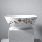 Lenox Chirp White Large Serving Bowl Round Floral Blossoming Branch 9.5" USA NEW5