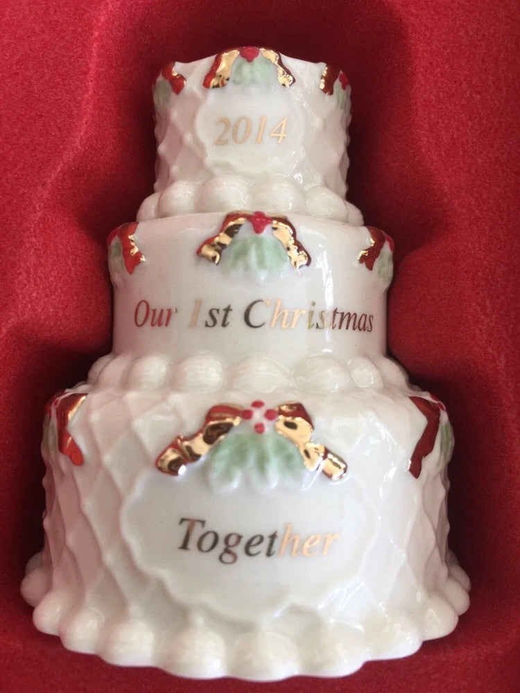 Lenox 2014 Wedding Cake Ornament Our 1st First Christmas Together Gift NEW10
