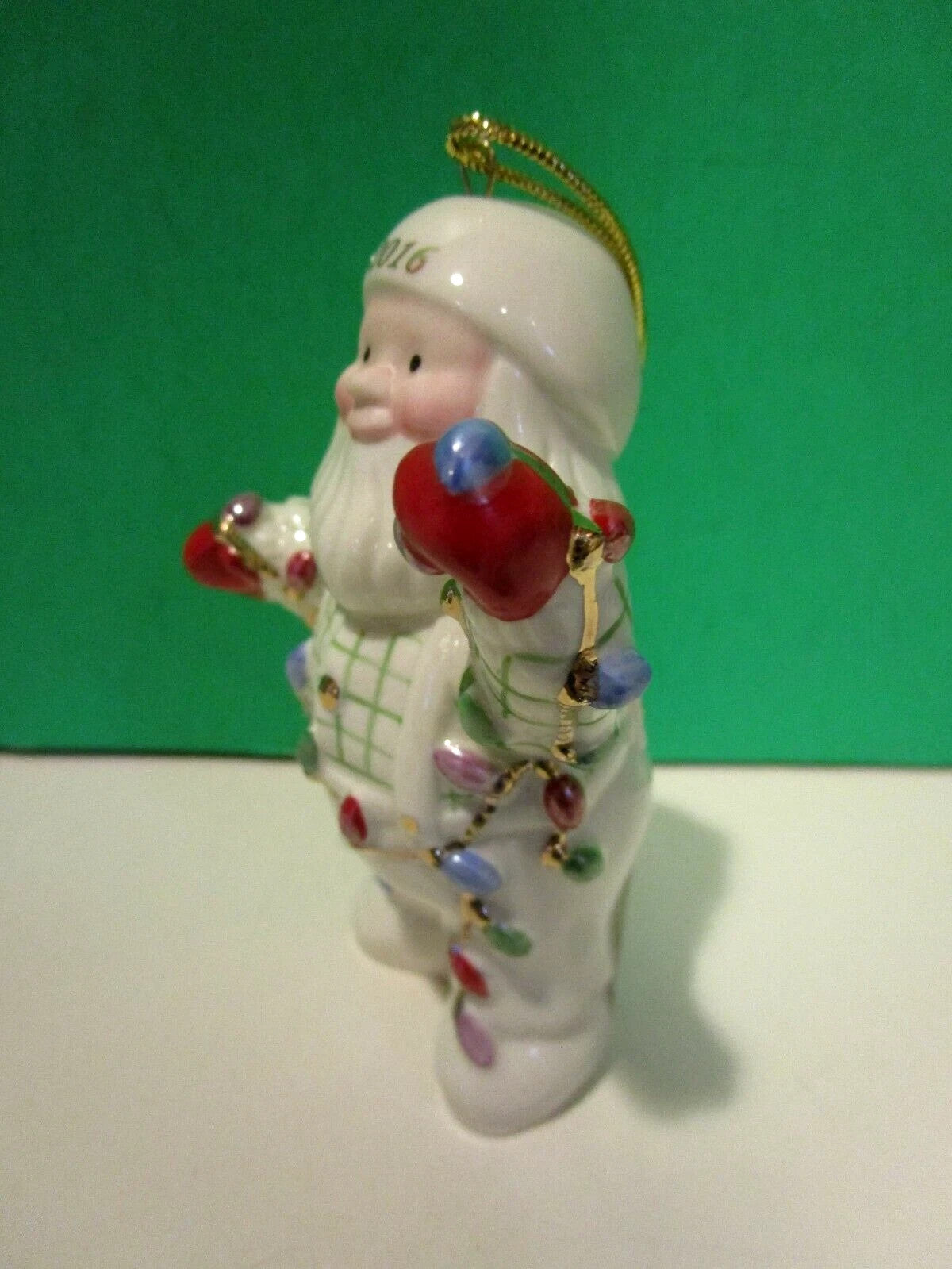 Lenox 2016 Annual Santa Figurine Ornament Santa's Tree Lights Christmas NEW4