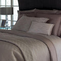 Yves Delorme Taupe Queen Flat Sheet Cafe Creme Dotted Links Jacquard Points NEW0