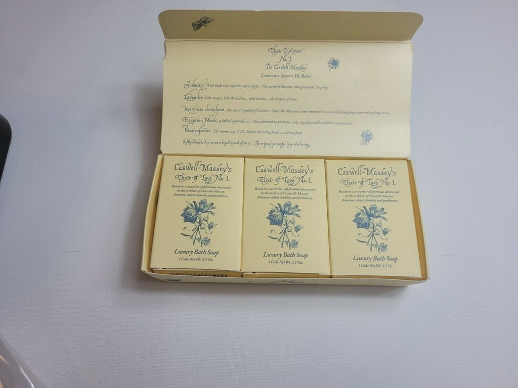 Caswell Massey Elixir of Love No. 1 Luxury Bath Soap 3 Bars 3.5 oz Each Gift NEW7
