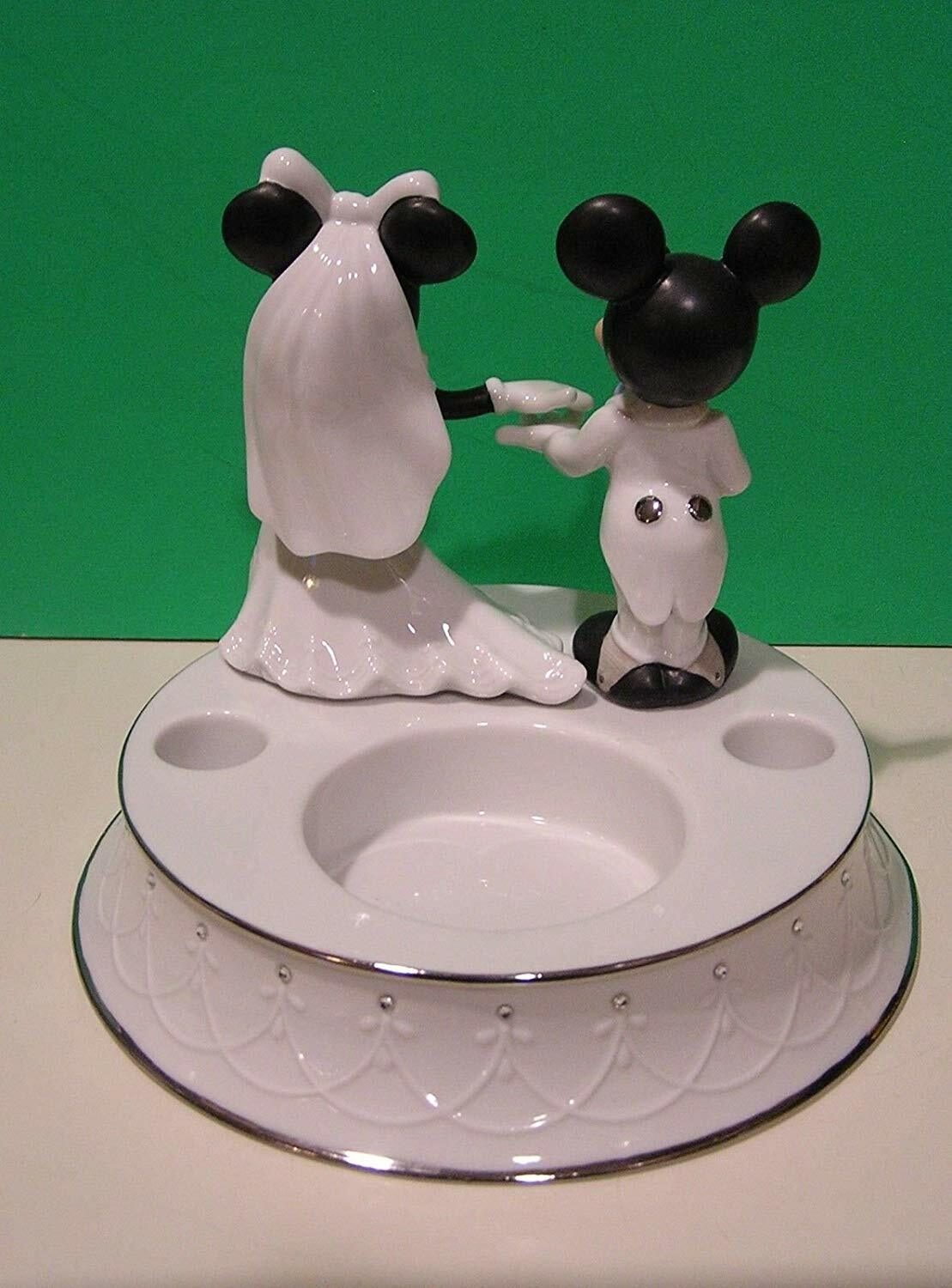 Lenox Disney Mickey Minnie Unity Candle Holder Wedding Figurine Bride Groom NEW1