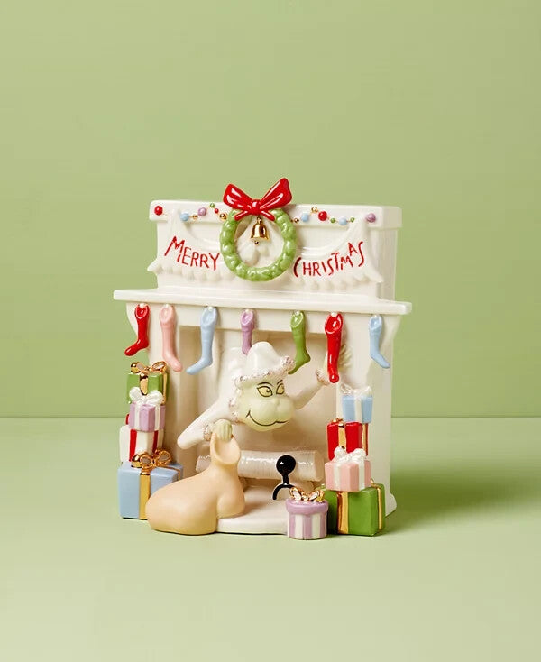 Lenox Grinch Steals The Stockings Figurine  Whoville Chimney Stole Christmas NEW3