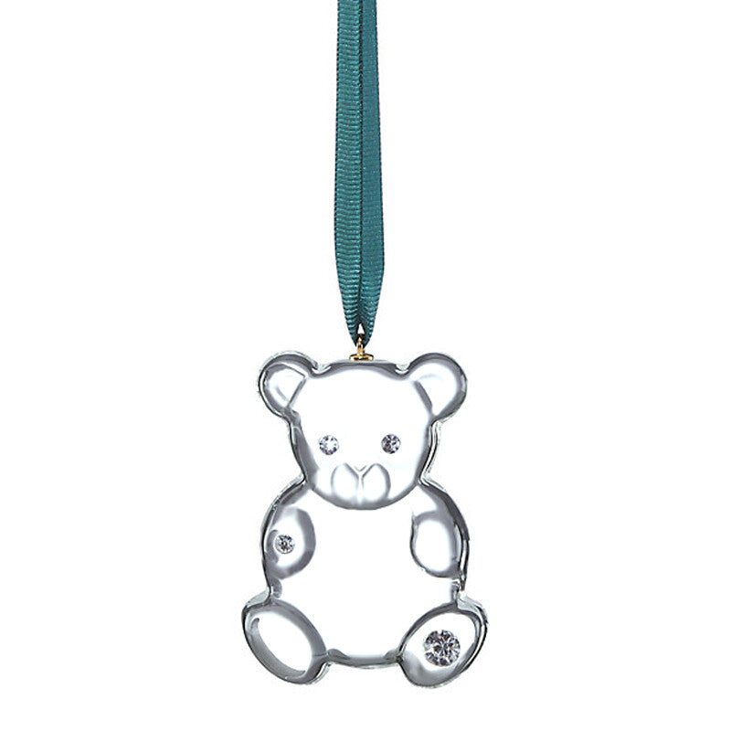 Kate Spade NY 2019 Crystal Teddy Bear Baby's First Snow Ornament Christmas NEW0