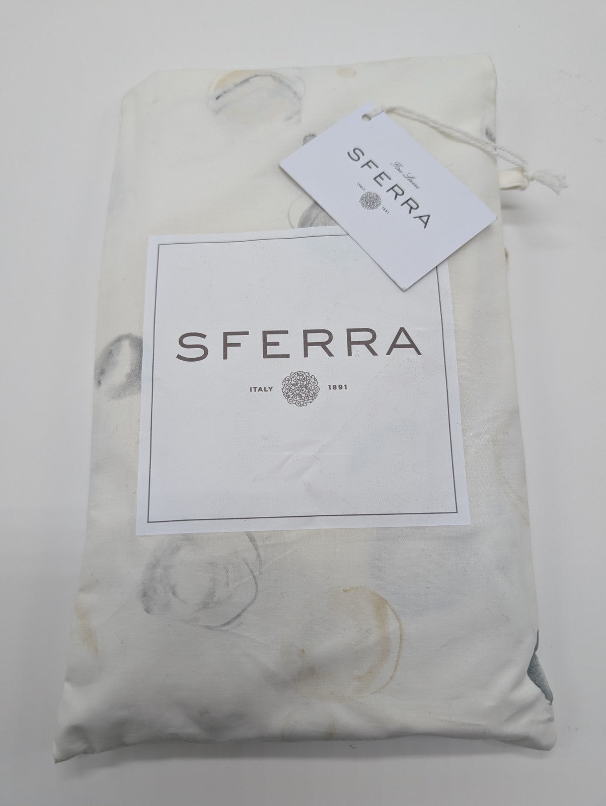 Sferra Punti Platinum Standard Sham Grey Taupe Dots Cotton Percale  Italy NEW12