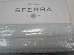 Sferra Graticcio Aquamarine King Duvet Set 3PC Cotton Sateen Jacquard Italy NEW21