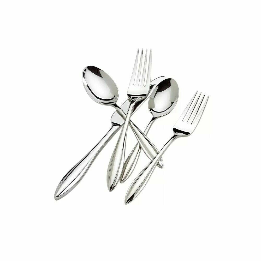 Lenox Sculpt 65 PC Flatware Set Service For 12 & 5PC Hostess Stainless 18/10 NEW3