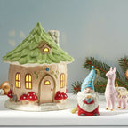 Lenox Lighted Lucky Garden Gnome House Figurine Cottage Christmas LED 7.25" NEW4