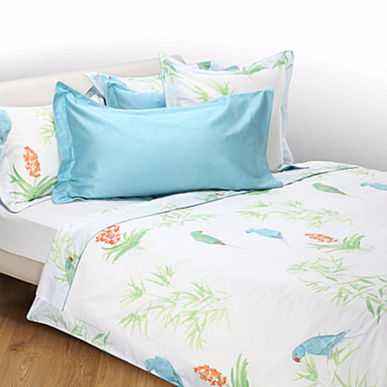 Yves Delorme Triomphe Aqua King Pillowcases Two Egyptian Cotton Sateen Lagon NEW1