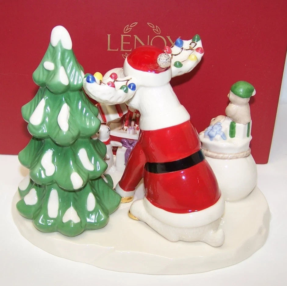 Lenox  Marcel The Moose Christmas Party Figurine Bag Of Toys Rabbit Owl Tree NEW8