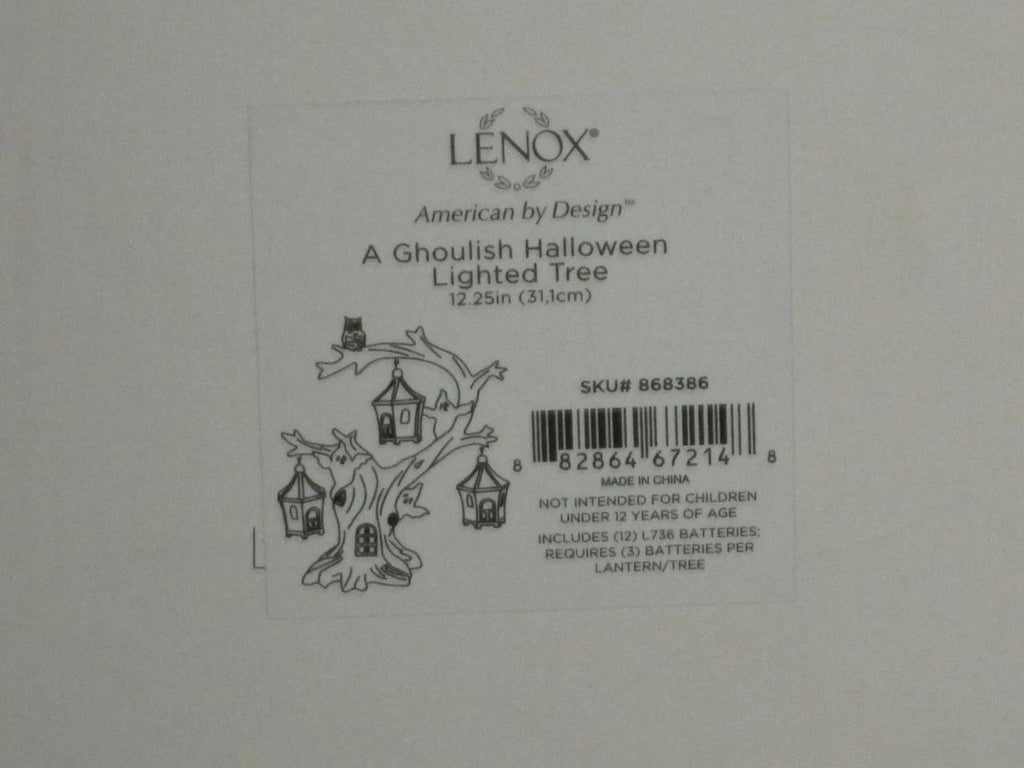 Lenox Halloween Spooky Lighted Tree Figurine Ghoulish Lanterns Ghosts Owl NEW11