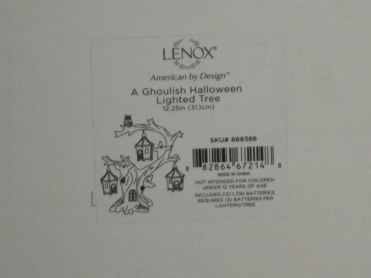Lenox Halloween Spooky Lighted Tree Figurine Ghoulish Lanterns Ghosts Owl NEW11