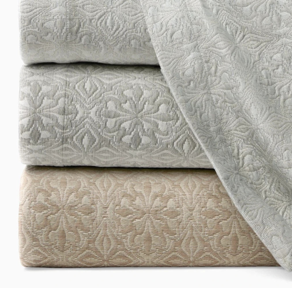 Sferra Veroli Ice Standard Sham Textured Tile Motif Cotton Matelassé Italy NEW10