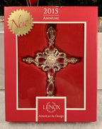Lenox Gemmed Cross Ornament Filigree Silver Pearl Crystals 2015 Christmas NEW4