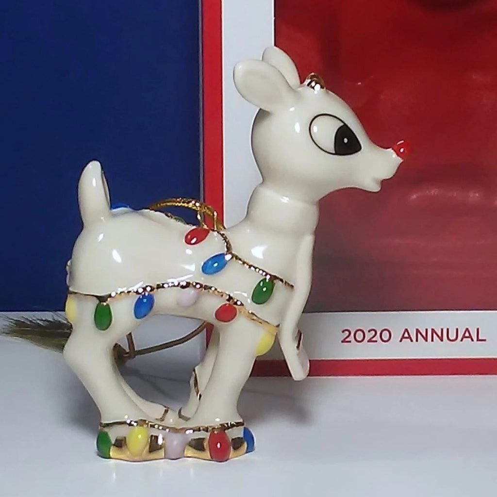 Lenox 2020 Rudolph's Christmas Glow Ornament Figurine Red Nosed Reindeer NEW10