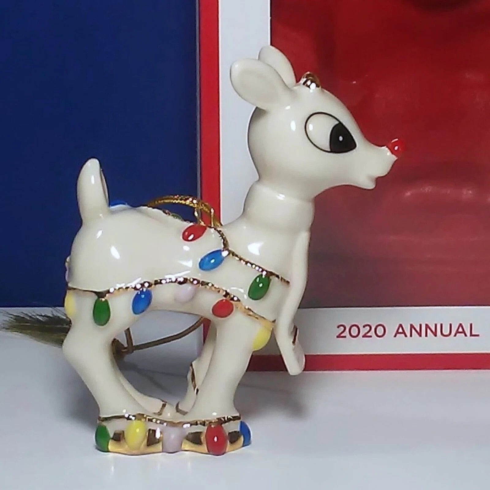 Lenox 2020 Rudolph's Christmas Glow Ornament Figurine Red Nosed Reindeer NEW10