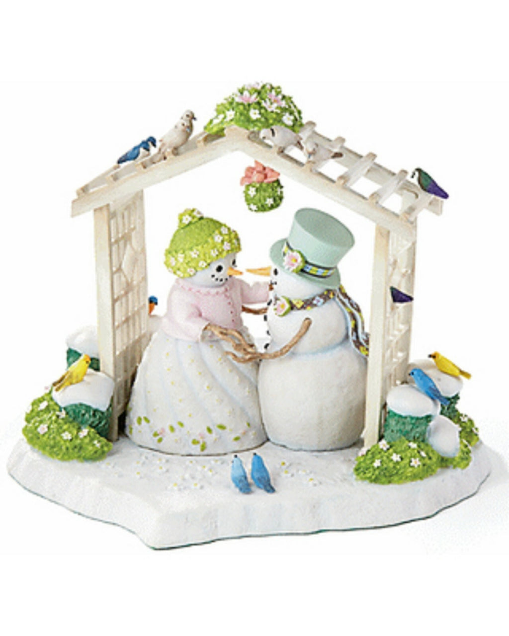 Lenox Snowman Winter White Wedding Figurine Bride Groom Birds Bywaters 7.5" NEW0