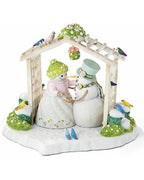 Lenox Snowman Winter White Wedding Figurine Bride Groom Birds Bywaters 7.5" NEW0