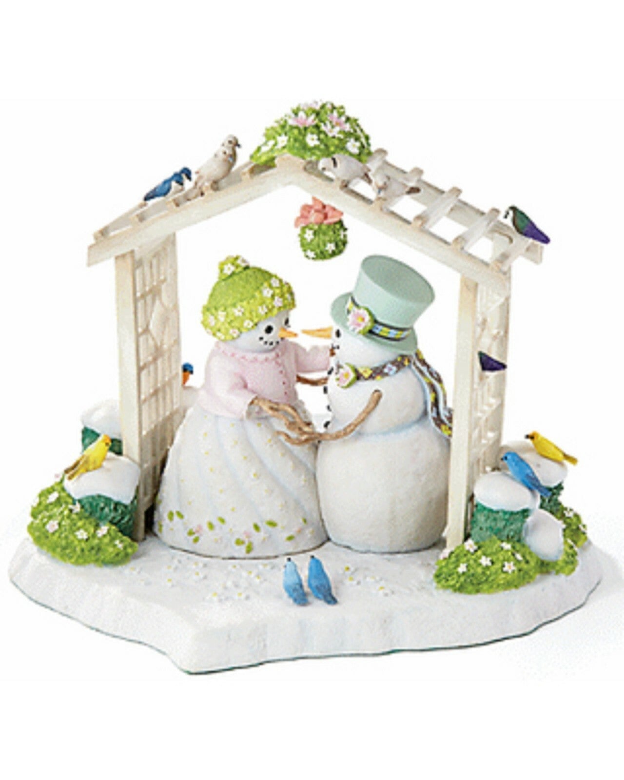 Lenox Snowman Winter White Wedding Figurine Bride Groom Birds Bywaters 7.5" NEW0