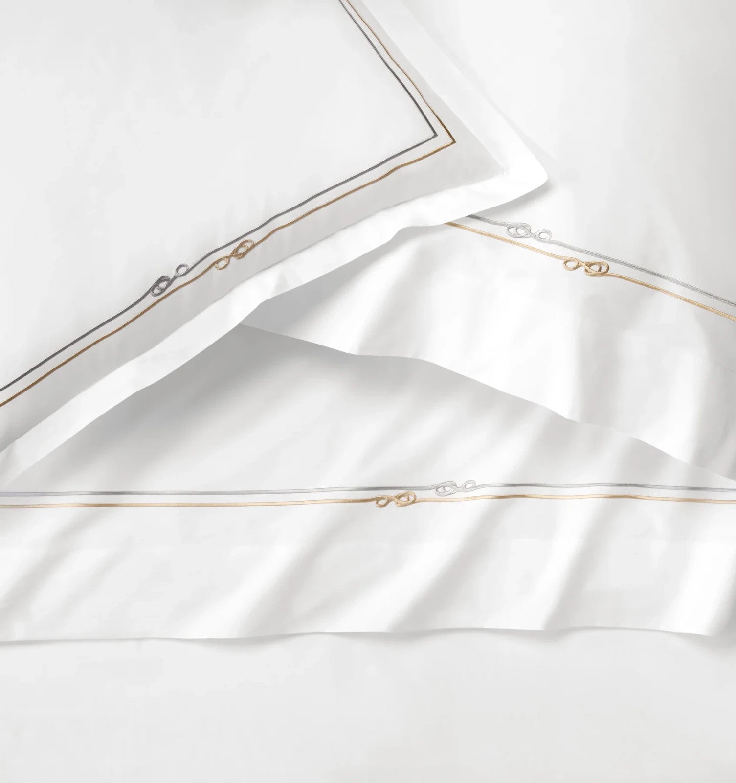 Sferra Squillo White Twin Duvet Platinum Satin Stitch Embroidery Youth Italy NEW11