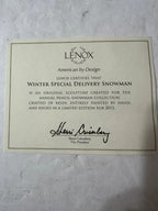 Lenox 2015 Winter Special Delivery Snowman Pencil Figurine Mailman Christmas NEW5