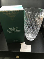 Lenox Irish Spring Crystal Mackenna Flower Vase 10" Diamond Cut Ireland Gift NEW1
