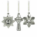 Waterford Crystal Ornament Set Cross Snowflake Star Christmas 4003444 NEW IN BOX4