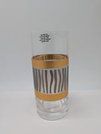Lenox Wainwright La Rochelle Highball Glasses Set 4 Gold & Platinum Stripes NEW10