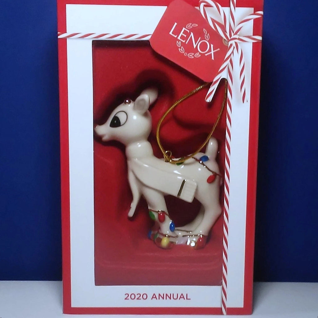 Lenox 2020 Rudolph's Christmas Glow Ornament Figurine Red Nosed Reindeer NEW3