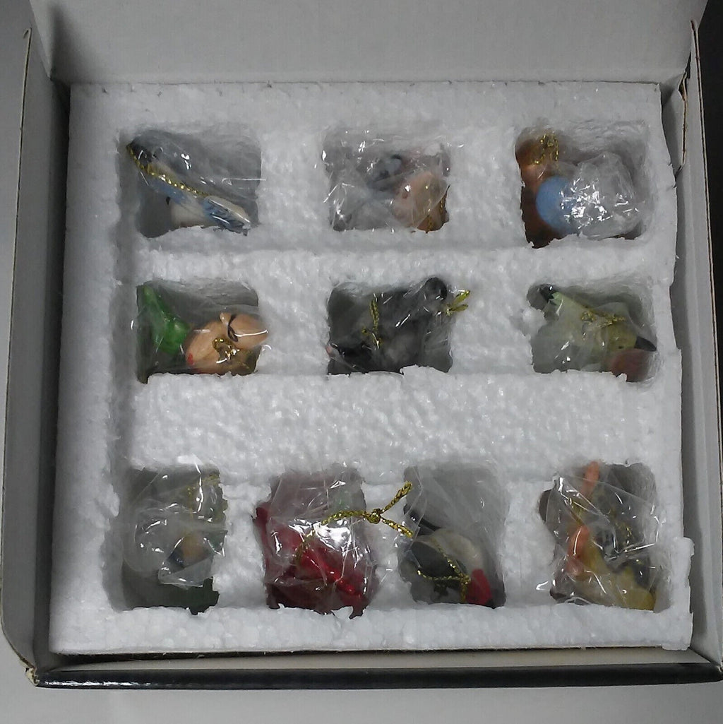 Lenox Garden Birds 10 Miniature Tree Ornaments Finch Blue Jay Robin Cardinal NEW6