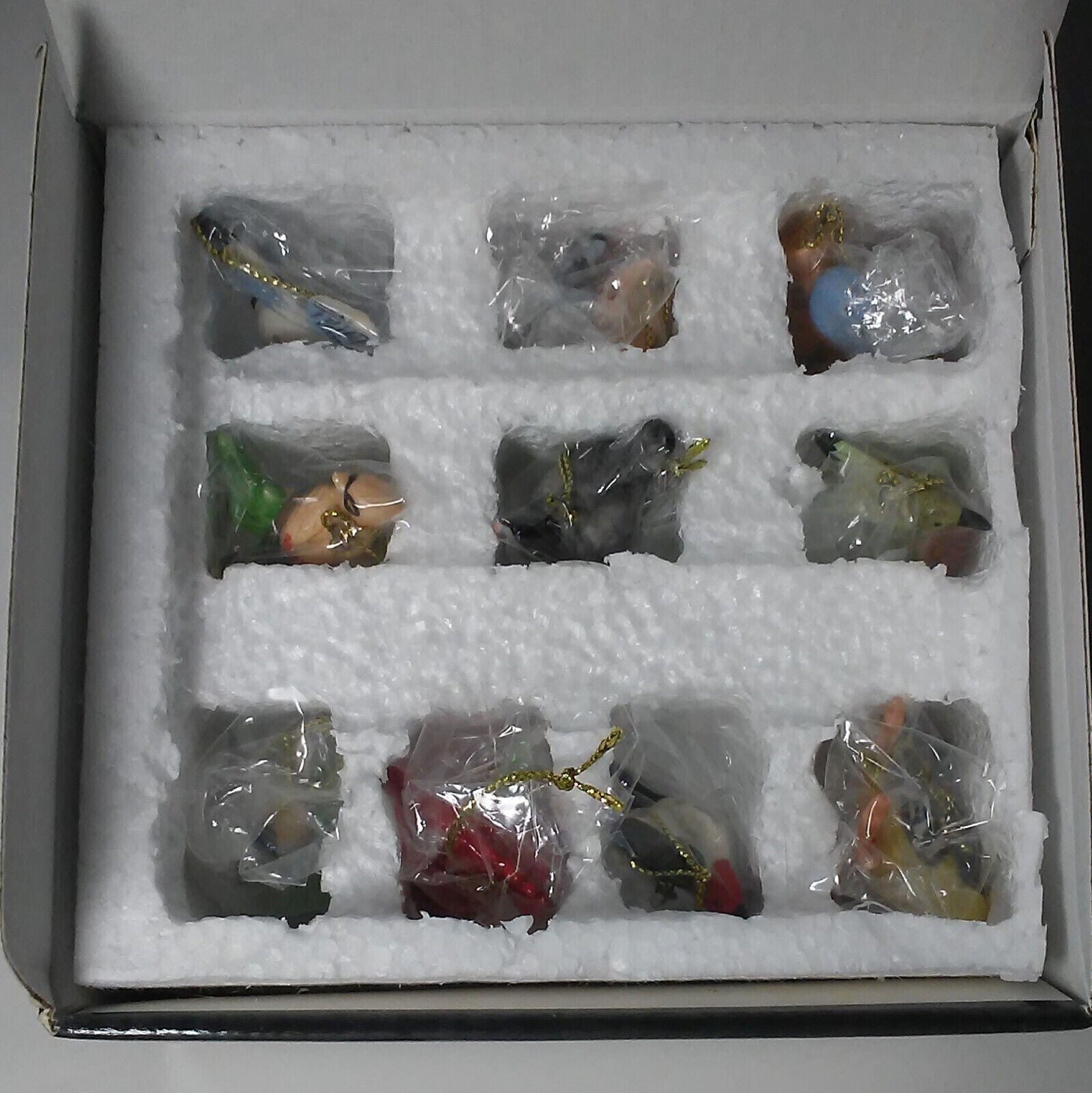 Lenox Garden Birds 10 Miniature Tree Ornaments Finch Blue Jay Robin Cardinal NEW6