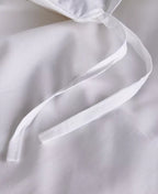 Sferra Estate White Queen Duvet Navy Applique Stripe Cotton Percale Italy NEW11