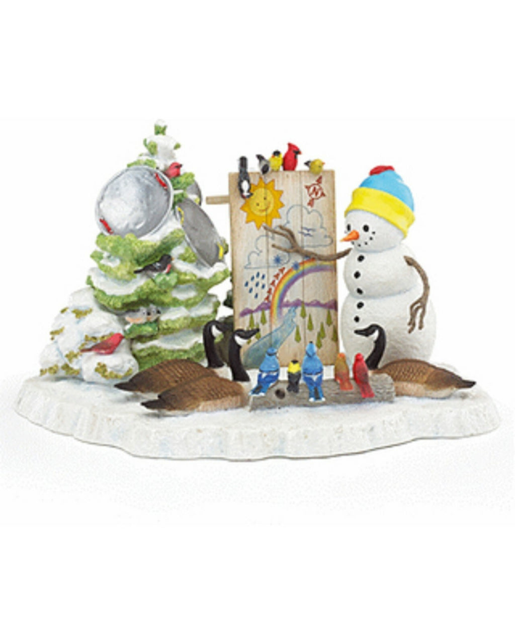 Lenox A Snowy Forecast Snowman Figurine Weatherman Birds Geese Bywaters 6.5" NEW2
