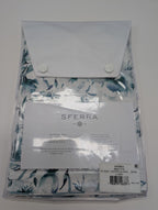 Sferra Duchesse Cadet Euro Sham Blue Floral Print Reversible Sateen Italy NEW9