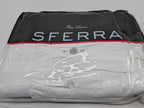 Sferra Presidio White King Dust Ruffle Stripe Gathered Egyptian Cotton Italy NEW7