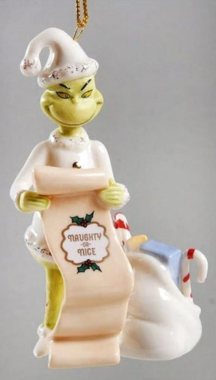 Lenox The Grinch's List Ornament Figurine Ornament Dr Seuss Toys Christmas NEW3