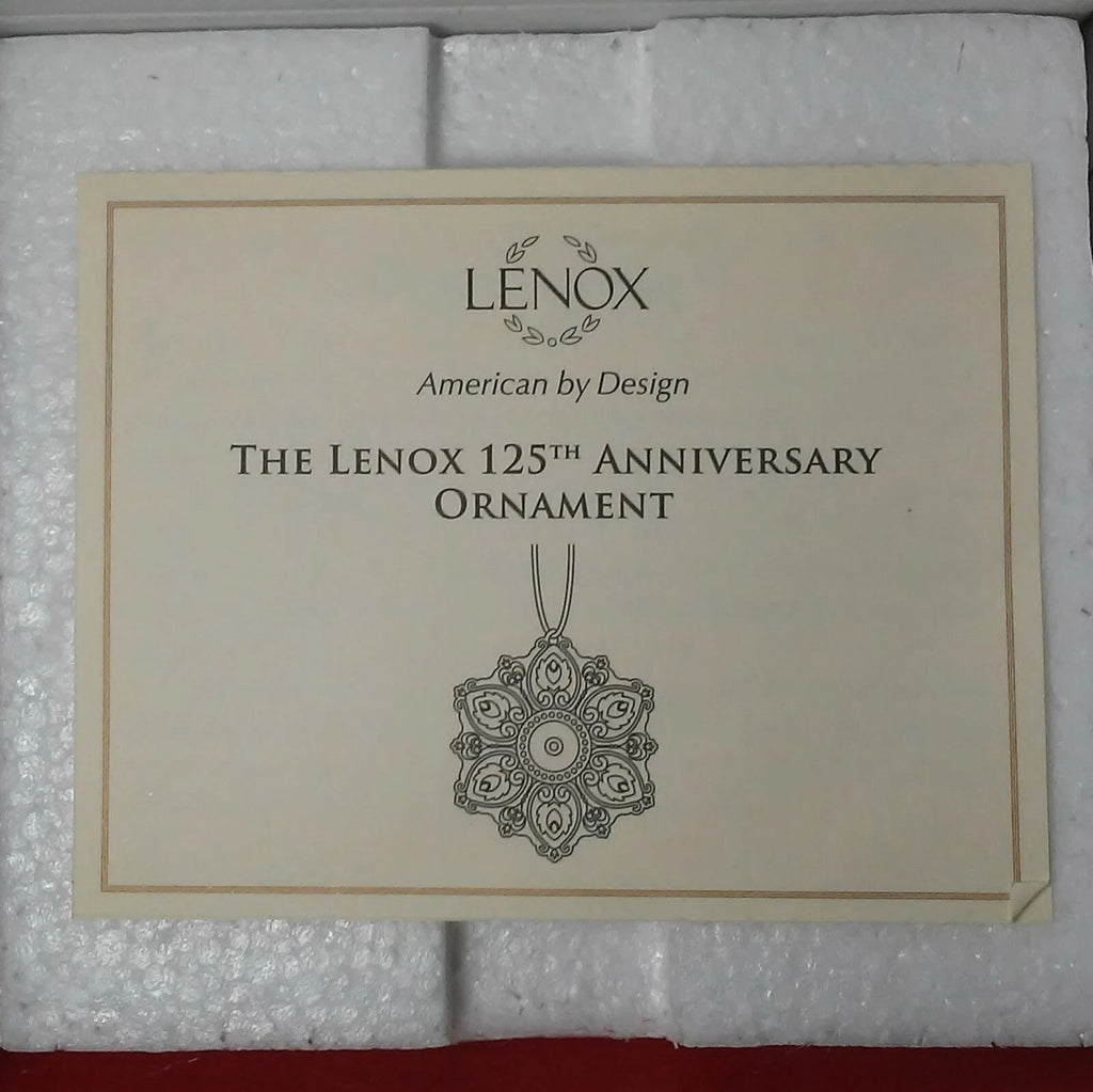 Lenox 125th Anniversary Snowflake Ornament 2014 Ivory High Relief Christmas NEW3