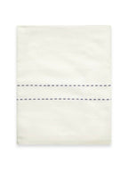 Sferra P Som Ivory Queen Flat Sheet Lilic Pick Stitch Egyptian Cotton Italy NEW2