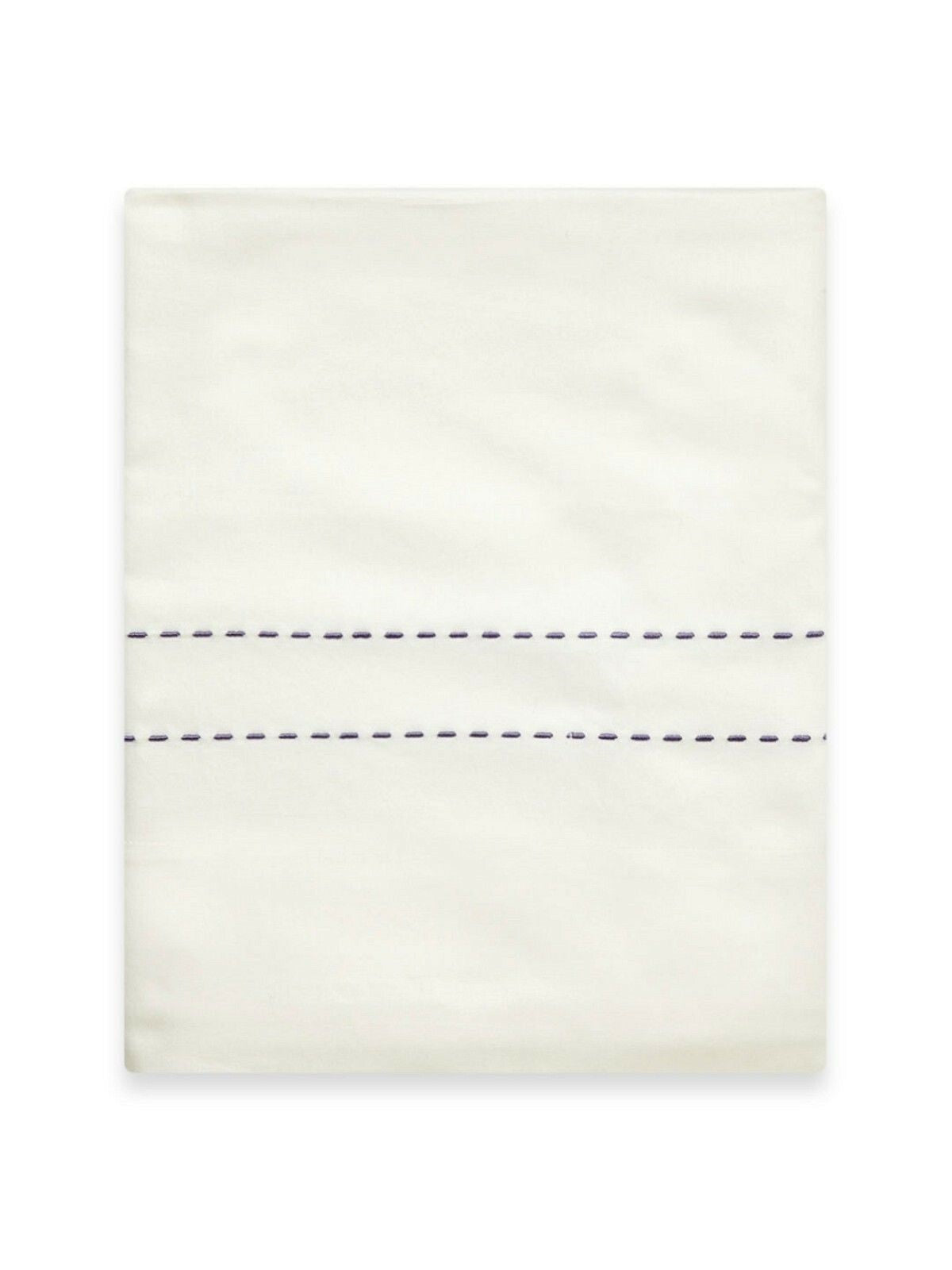 Sferra P Som Ivory Queen Flat Sheet Lilic Pick Stitch Egyptian Cotton Italy NEW2