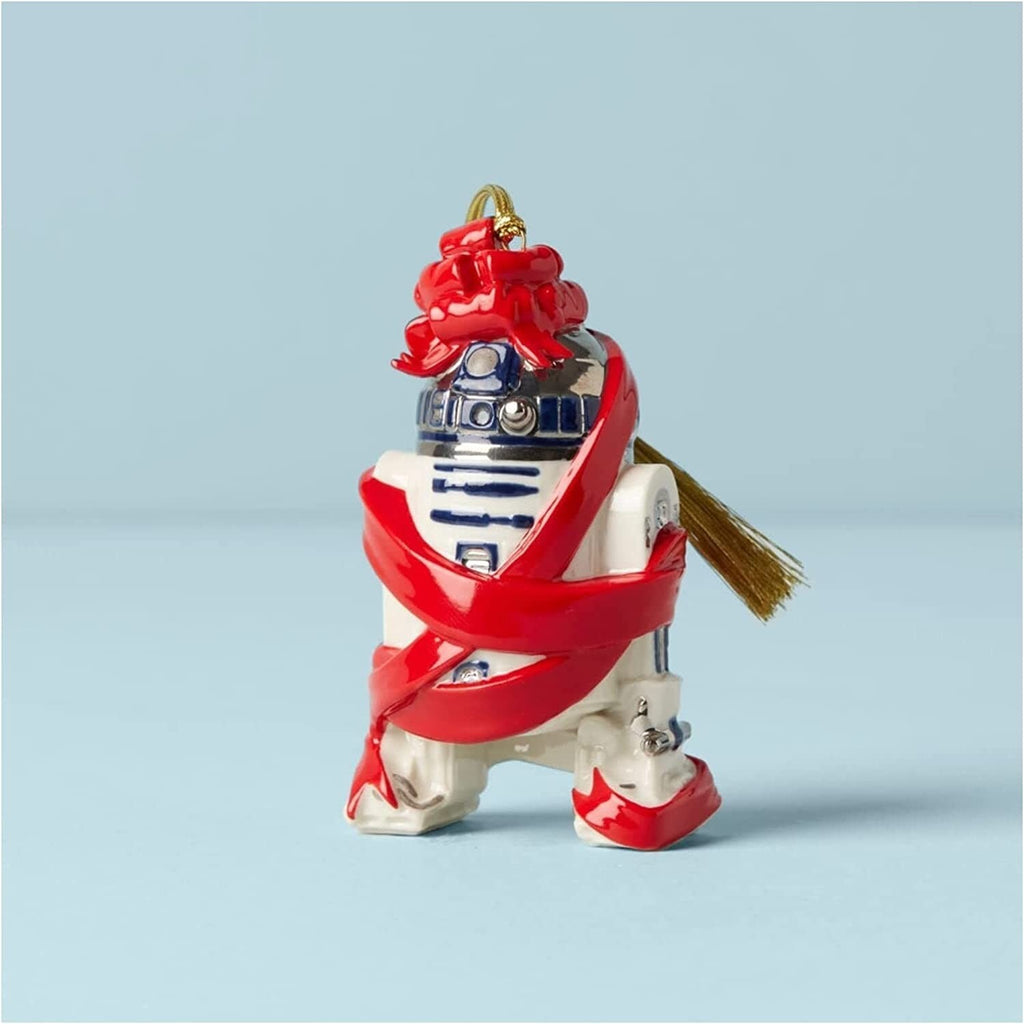 Lenox Disney R2-D2 Star Wars Droid Ornament Figurine Red Ribbon Christmas NEW4