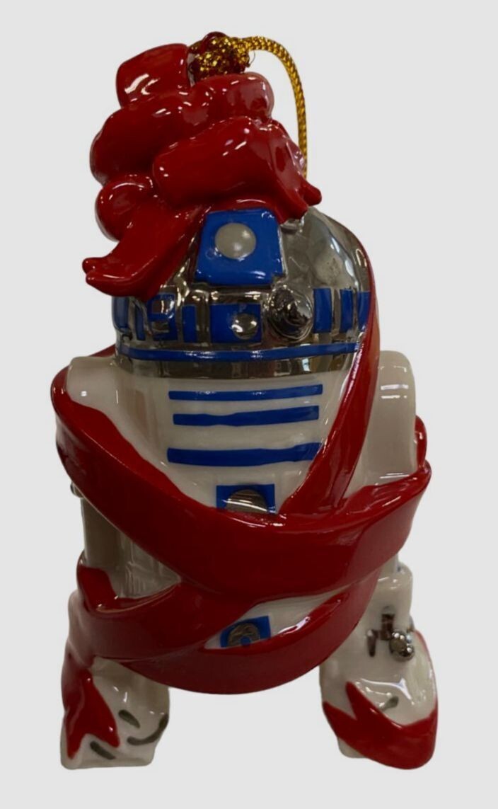 Lenox Disney R2-D2 Star Wars Droid Ornament Figurine Red Ribbon Christmas NEW3
