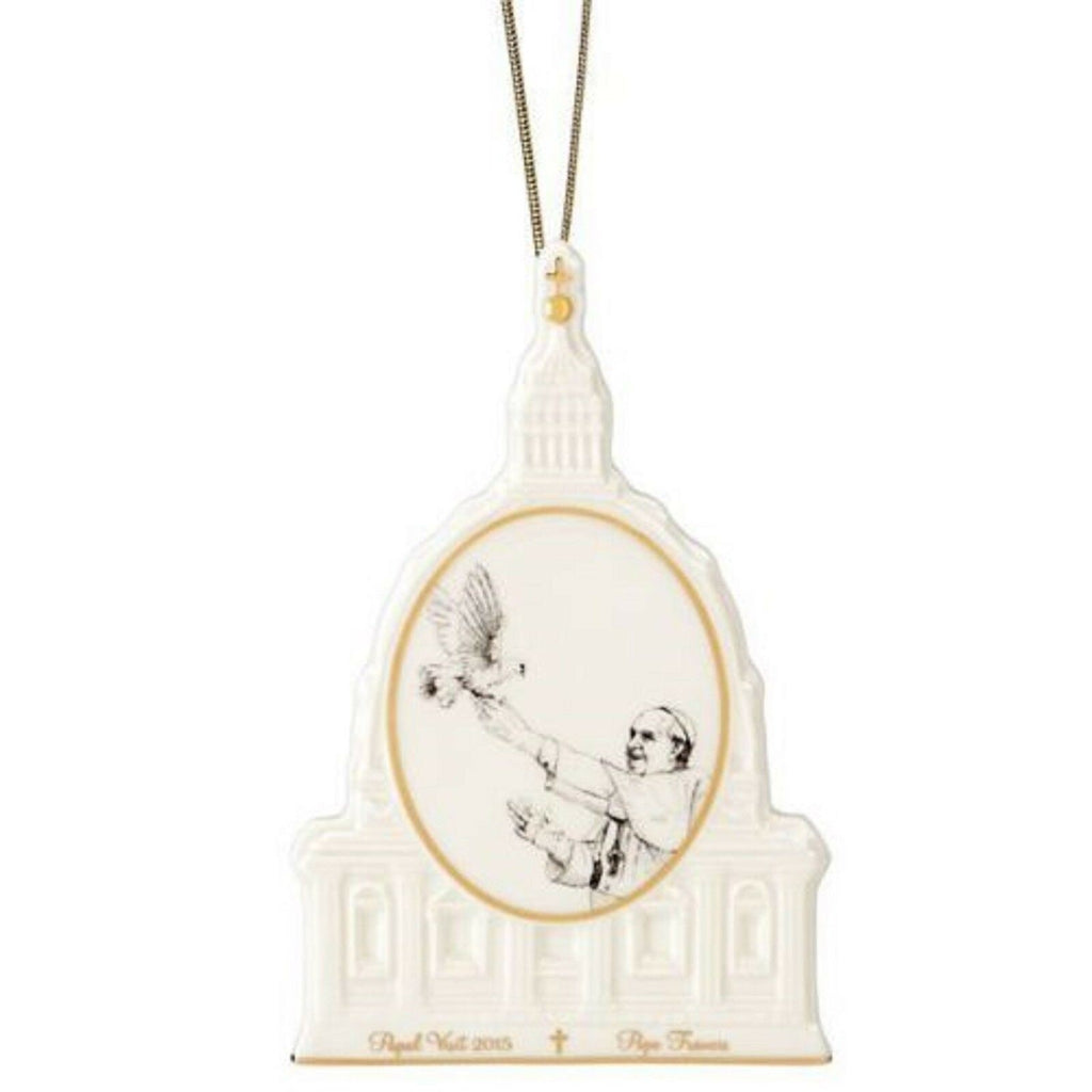 Lenox 2015 Pope Francis Ornament Commemorative Papal Visit Dove Of Peace LE NEW0